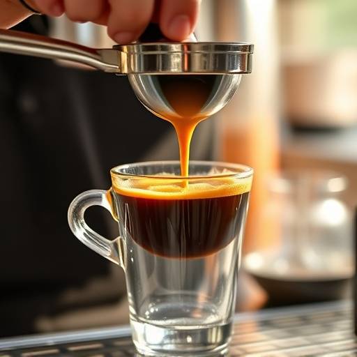 Close-up of a barista performing a pour-over coffee method